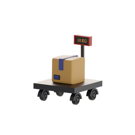 Cart Scales And Boxes  3D Icon