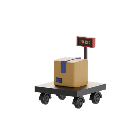 Cart Scales And Boxes  3D Icon