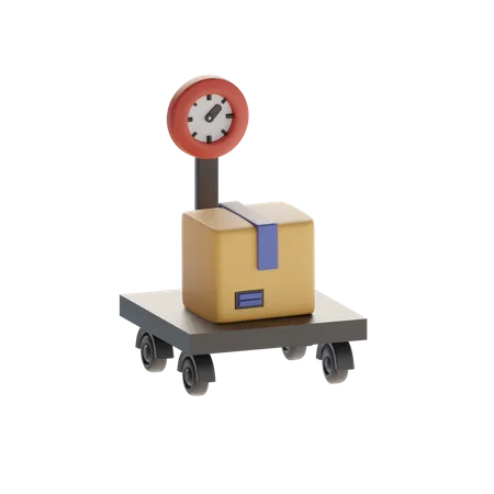 Cart Scales And Boxes  3D Icon