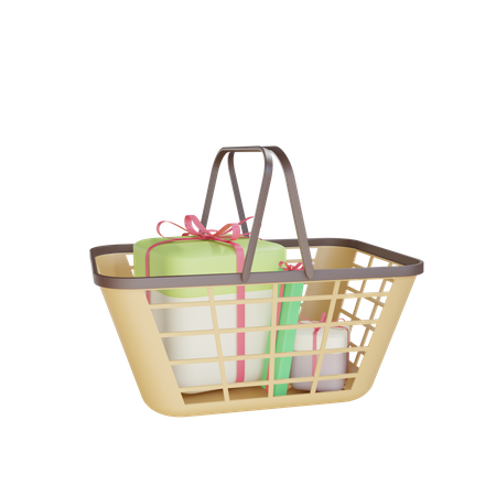 Cart With Box  3D Icon