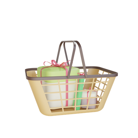 Cart With Box  3D Illustration