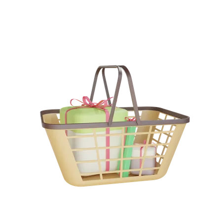 Cart With Box 3D Illustration