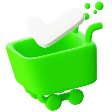 체크 표시가 있는 카트  3D Icon