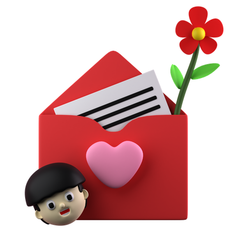 Carta amor  3D Icon