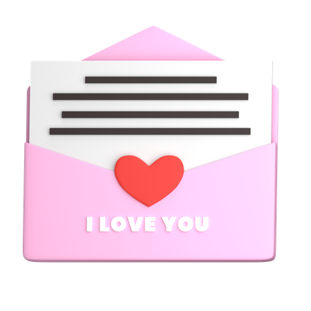 Carta amor  3D Illustration