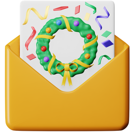 Carta convite de natal  3D Icon