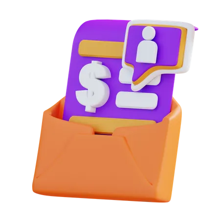 Carta de aceptacion de salario  3D Icon