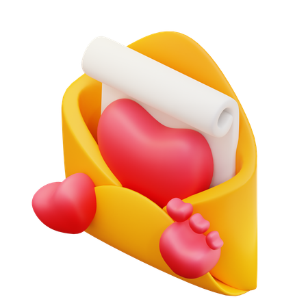 Carta de amor  3D Icon