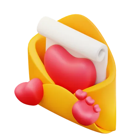 Carta de amor  3D Icon