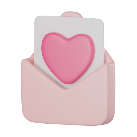 Carta de amor  3D Icon