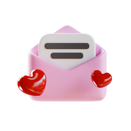 Carta de amor  3D Icon