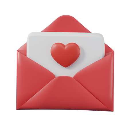 Carta de amor  3D Icon