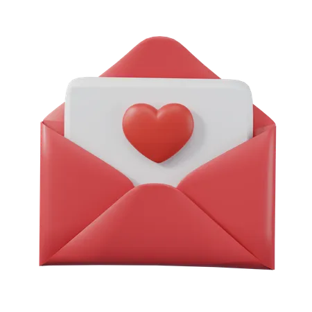 Carta de amor  3D Icon