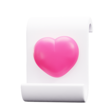 Carta de amor  3D Icon