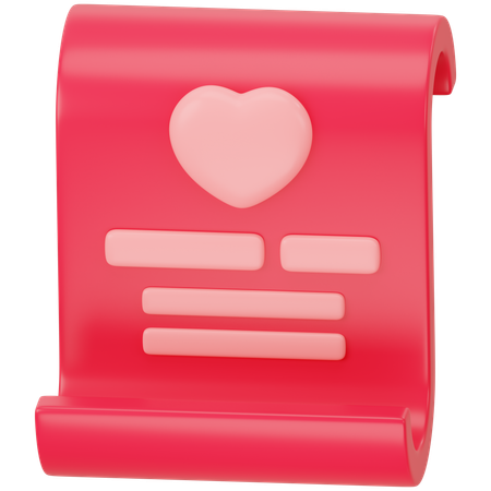 Carta de amor  3D Icon