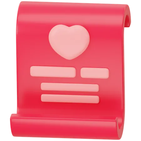 Carta de amor  3D Icon