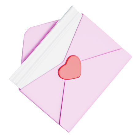 Carta de amor  3D Icon