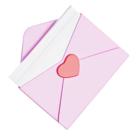 Carta de amor  3D Icon