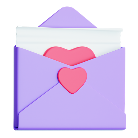 Carta de amor  3D Icon