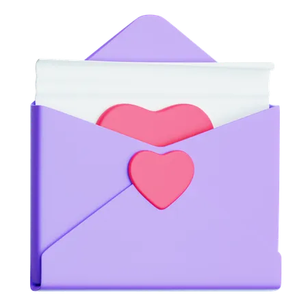 Carta de amor  3D Icon