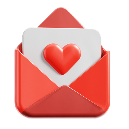 Carta de amor  3D Icon