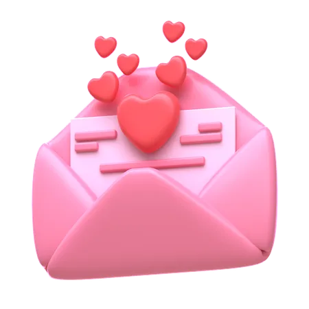 Carta de amor  3D Icon