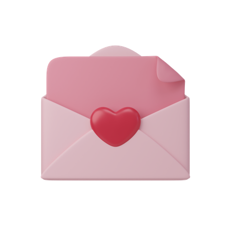 Carta de amor  3D Icon