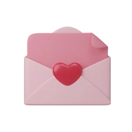 Carta de amor  3D Icon