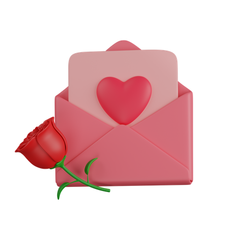 Carta de amor  3D Icon