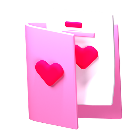 Carta de amor  3D Icon