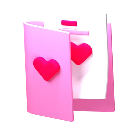 Carta de amor  3D Icon