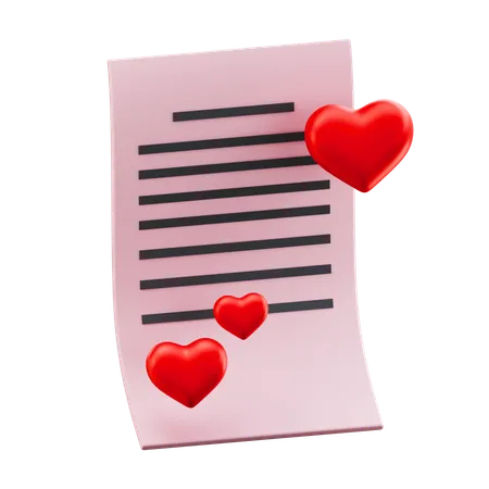 Carta de amor  3D Icon