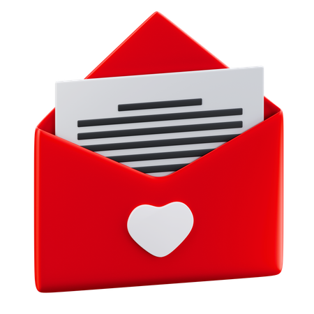 Carta de amor  3D Icon