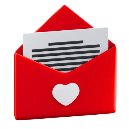 Carta de amor  3D Icon