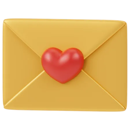 Carta de amor  3D Icon