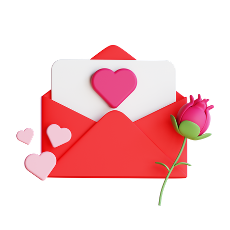 Carta de amor  3D Icon