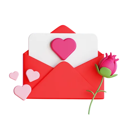 Carta de amor  3D Icon