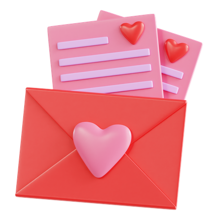 Carta de amor  3D Icon