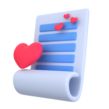 Carta de amor  3D Icon