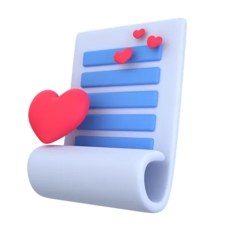 Carta de amor  3D Icon