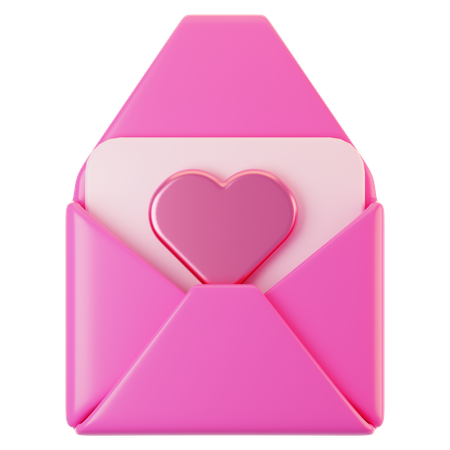 Carta de amor  3D Icon