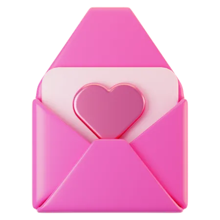 Carta de amor  3D Icon