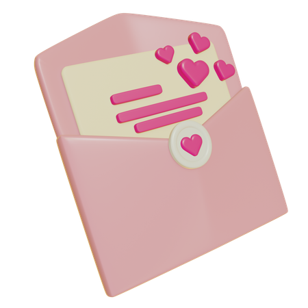 Carta de amor  3D Icon