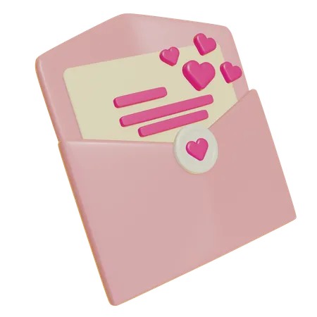 Carta de amor  3D Icon