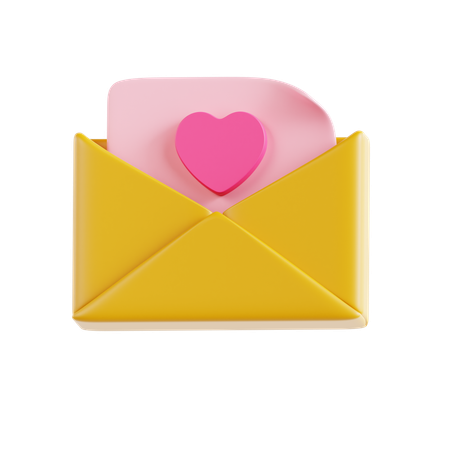 Carta de amor  3D Icon