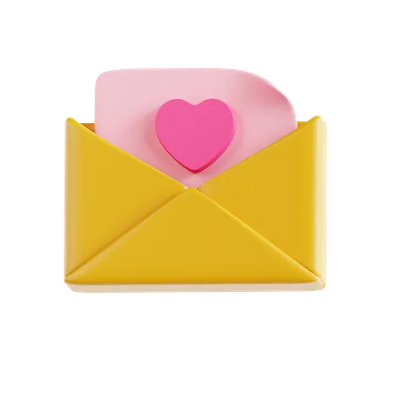 Carta de amor  3D Icon