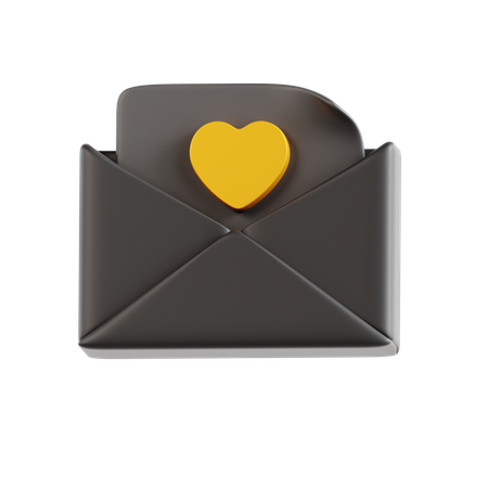 Carta de amor  3D Icon