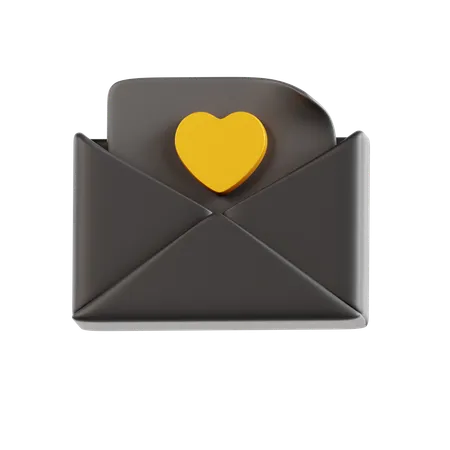 Carta de amor  3D Icon