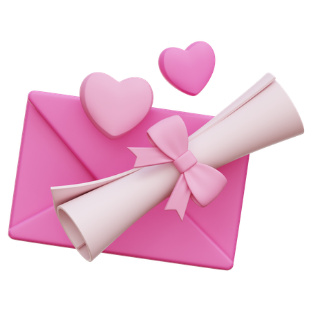 Carta de amor  3D Icon