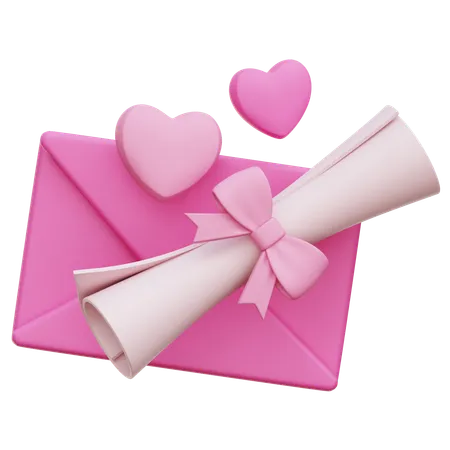 Carta de amor  3D Icon